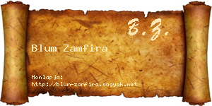 Blum Zamfira névjegykártya
